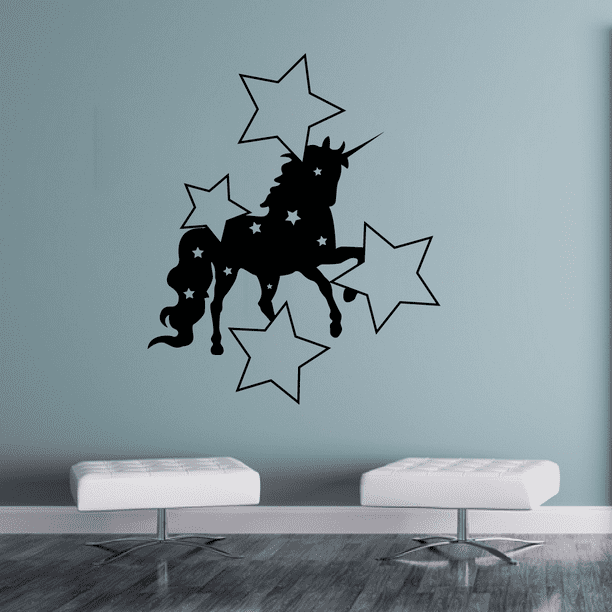 Unicorn and Stars Vinyl Wall Art Stickers Kids Nursery/Bedroom Boys/Girls